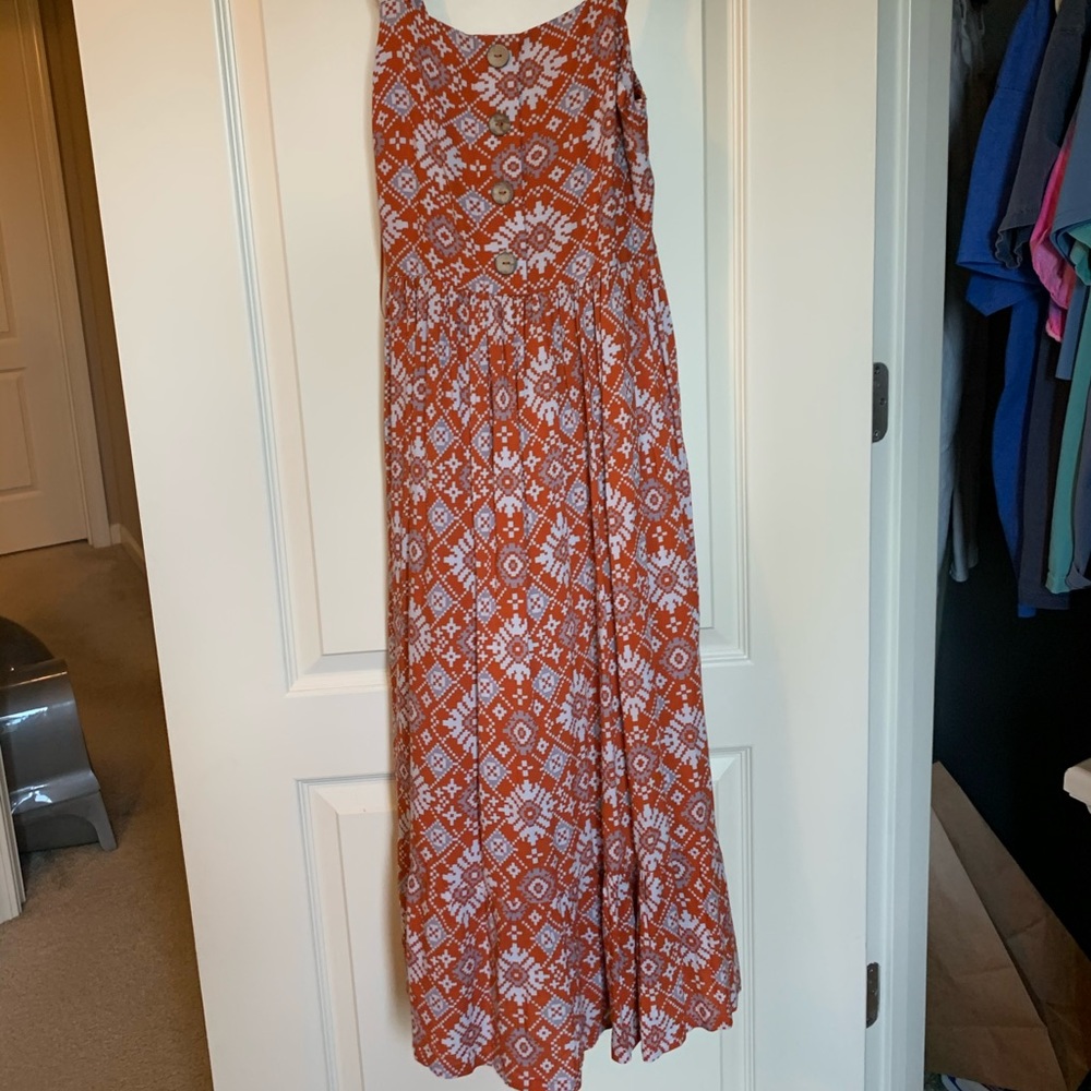 Patterned maxi/midi dress